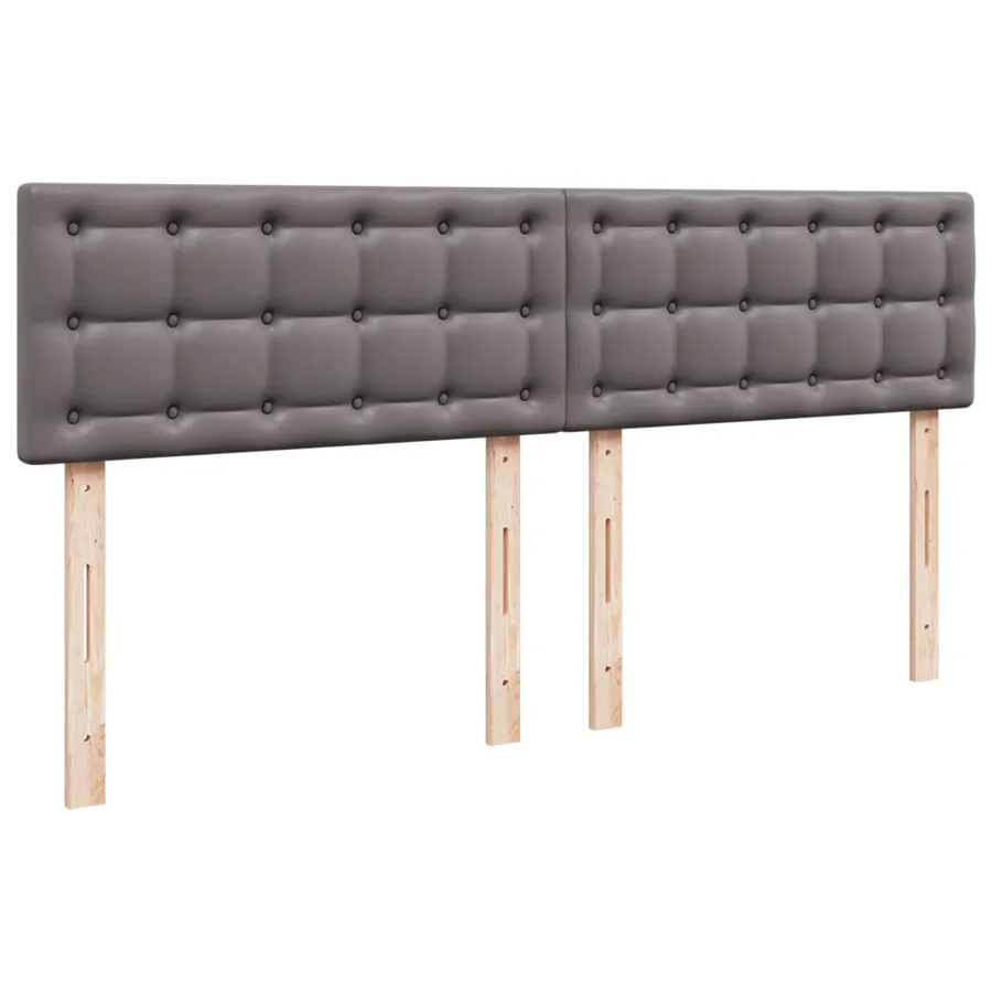 Sommier à lattes de lit avec matelas Gris 200x200 cm Similicuir - 7