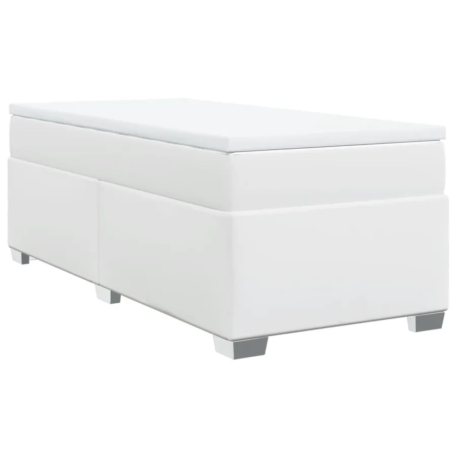Sommier à lattes de lit avec matelas Blanc 100x200cm Similicuir - 2