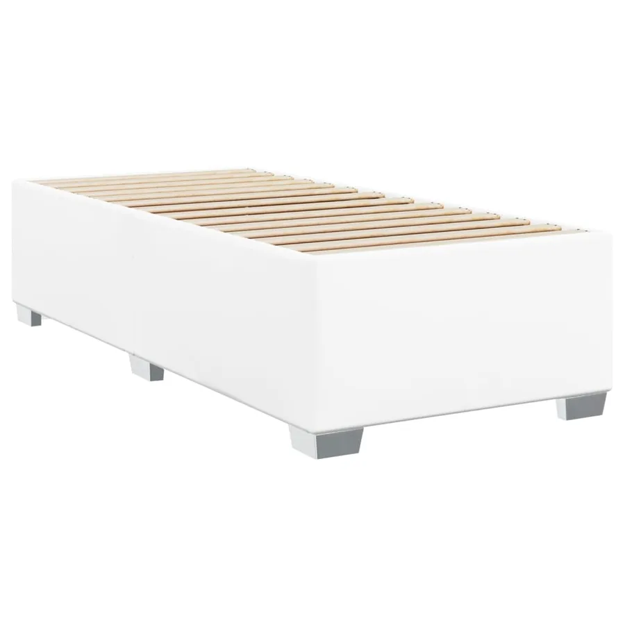 Sommier à lattes de lit avec matelas Blanc 100x200cm Similicuir - 5