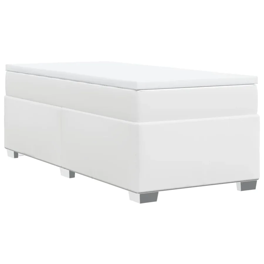 Sommier à lattes de lit avec matelas Blanc 100x200cm Similicuir - 9