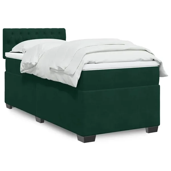 Sommier à lattes de lit et matelas Vert foncé 80x200 cm Velours