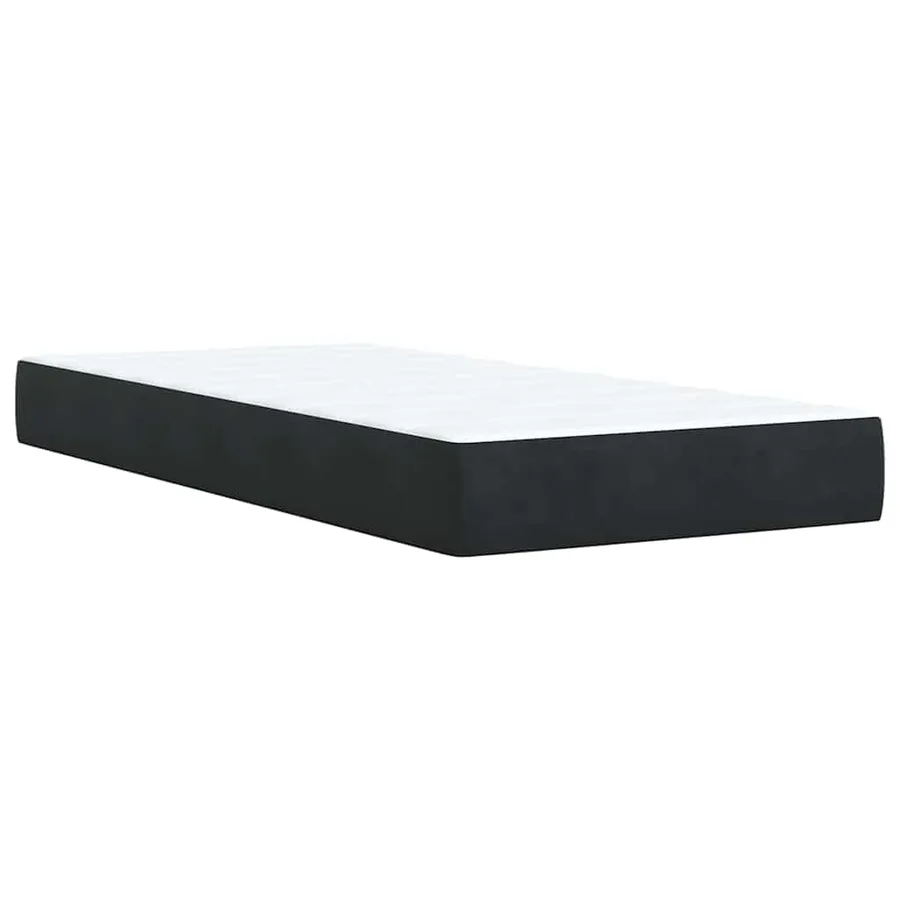 Sommier à lattes de lit avec matelas Noir 90x190 cm Velours - 10