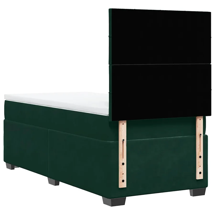 Sommier à lattes de lit avec matelas Vert foncé 90x190 cm - 13