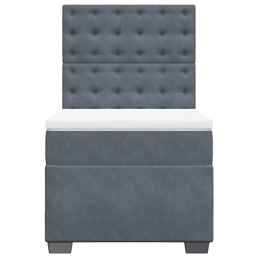 Sommier à lattes de lit et matelas Gris foncé 80x200 cm Velours - 7