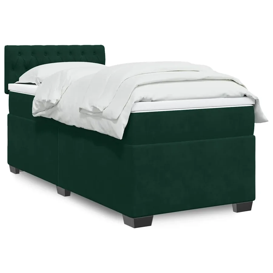 Sommier à lattes de lit et matelas Vert foncé 80x200 cm Velours