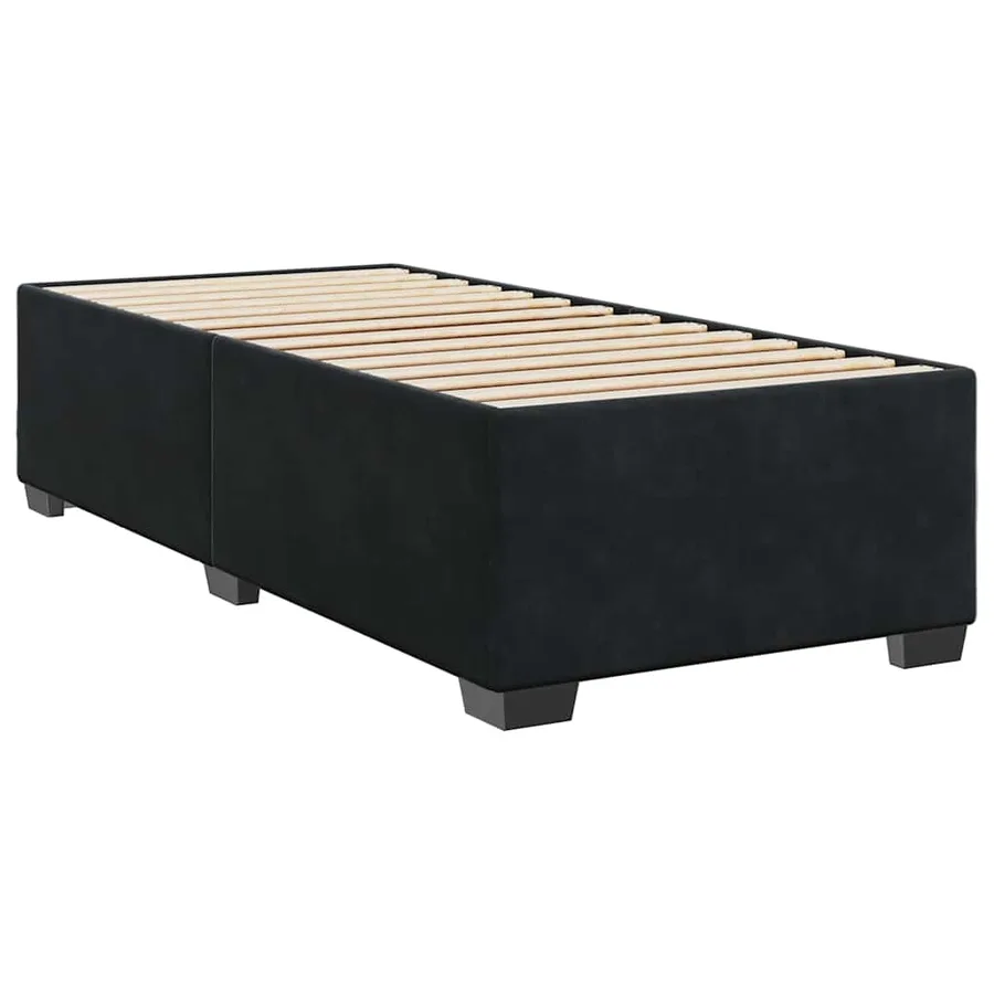 Sommier à lattes de lit avec matelas Noir 90x190 cm Velours - 9