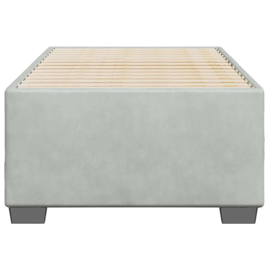 Cadre de lit sans matelas gris clair 90x200 cm velours - 4