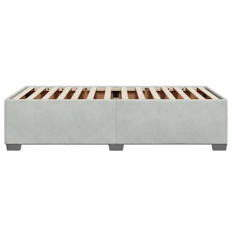Cadre de lit sans matelas gris clair 90x200 cm velours - 5