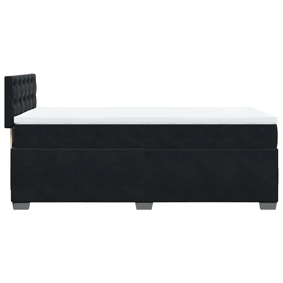 Sommier à lattes de lit avec matelas noir 90x190 cm simple velours - 7