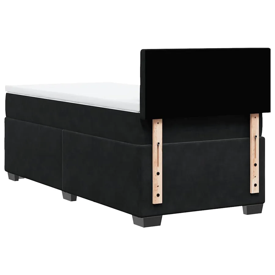 Sommier à lattes de lit avec matelas noir 90x190 cm simple velours - 8