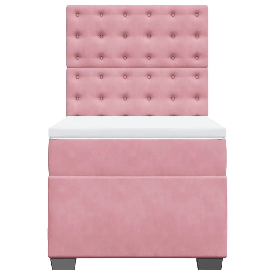 Sommier à lattes de lit avec matelas Rose 90x190 cm Velours - 4