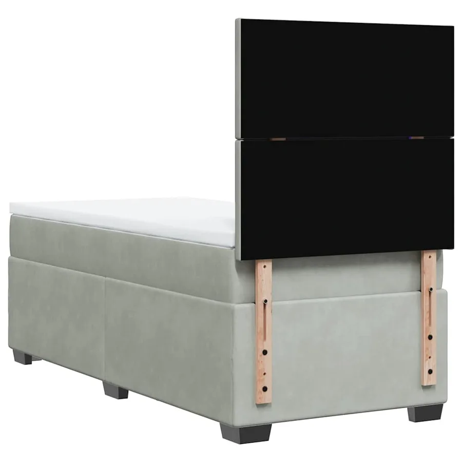 Sommier à lattes de lit et matelas Gris clair 80x200 cm Velours - 13