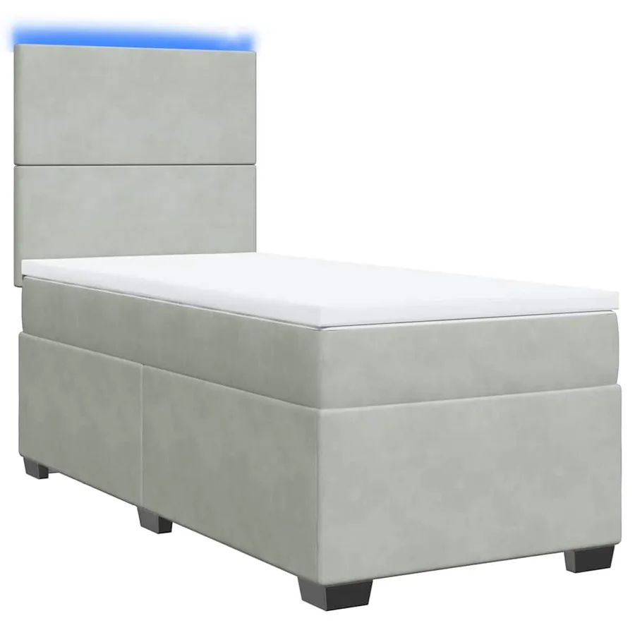 Sommier à lattes de lit et matelas Gris clair 80x200 cm Velours - 3