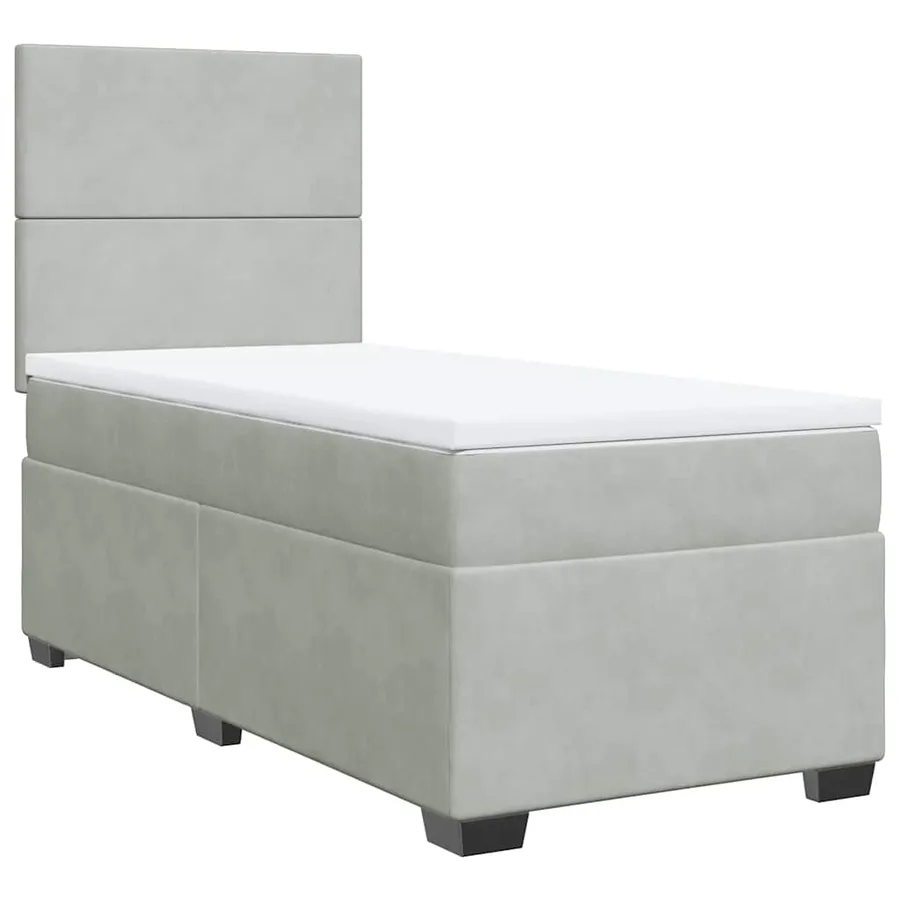 Sommier à lattes de lit et matelas Gris clair 80x200 cm Velours - 6