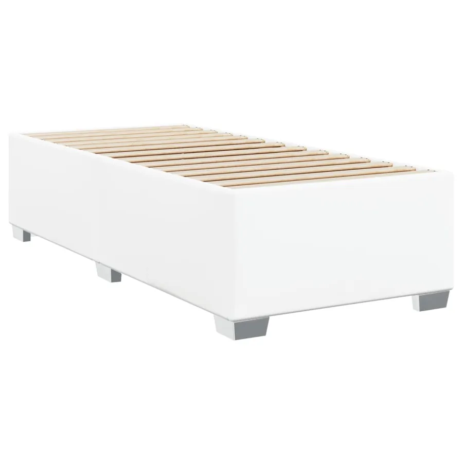 Cadre de lit sans matelas blanc 90x200 cm similicuir - 3