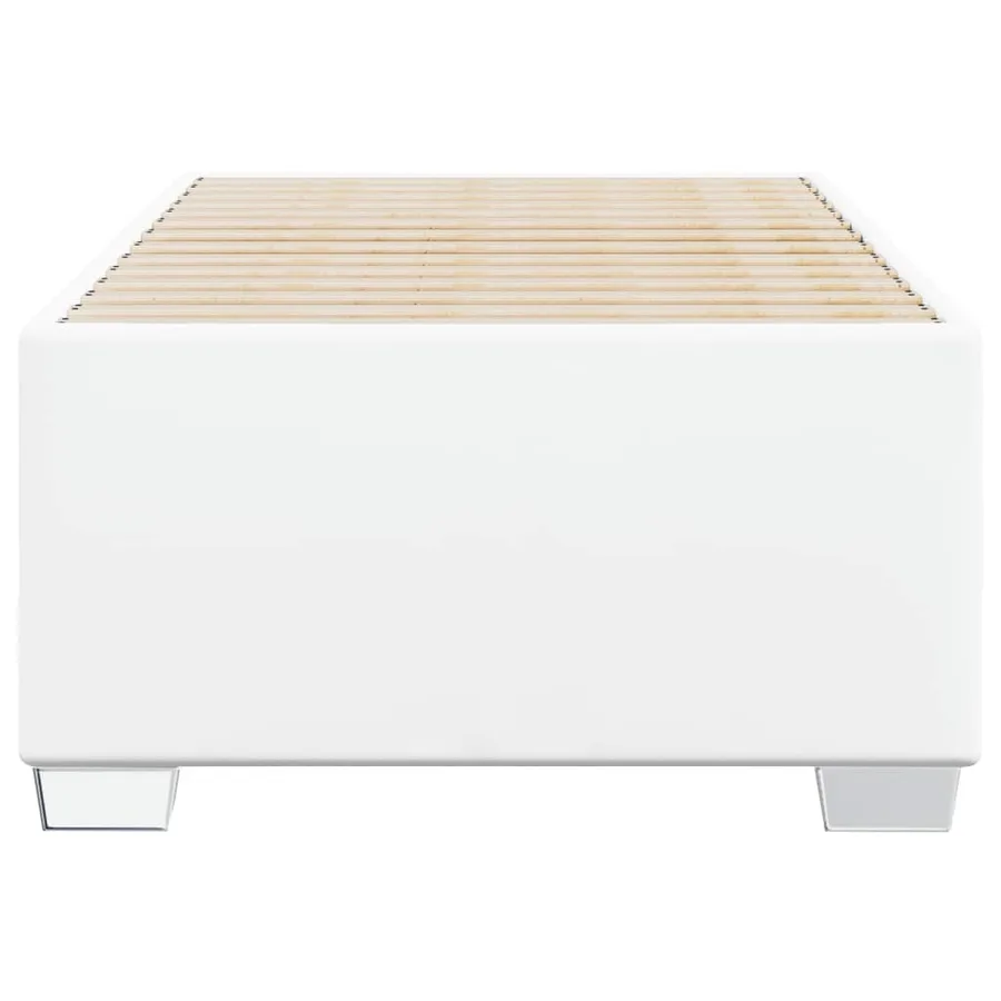Cadre de lit sans matelas blanc 90x200 cm similicuir - 4