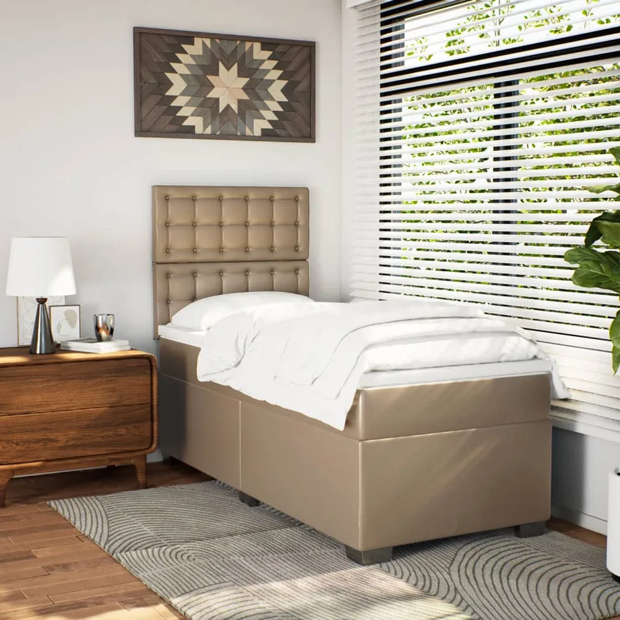 Sommier à lattes de lit avec matelas Cappuccino 100x200 cm - 3