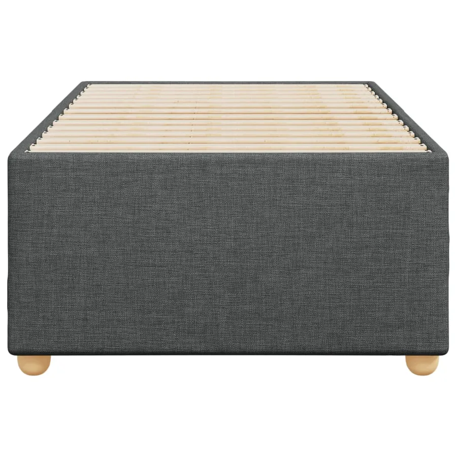 Cadre de lit sans matelas gris foncé 100x200 cm tissu - 4