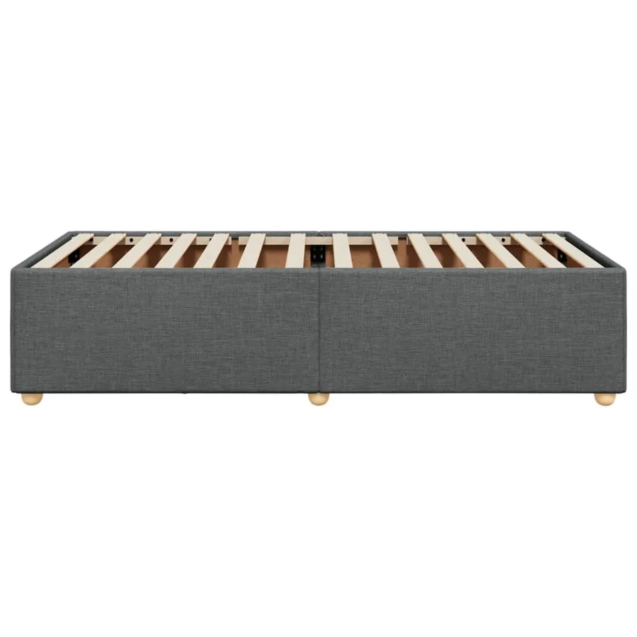 Cadre de lit sans matelas gris foncé 100x200 cm tissu - 5