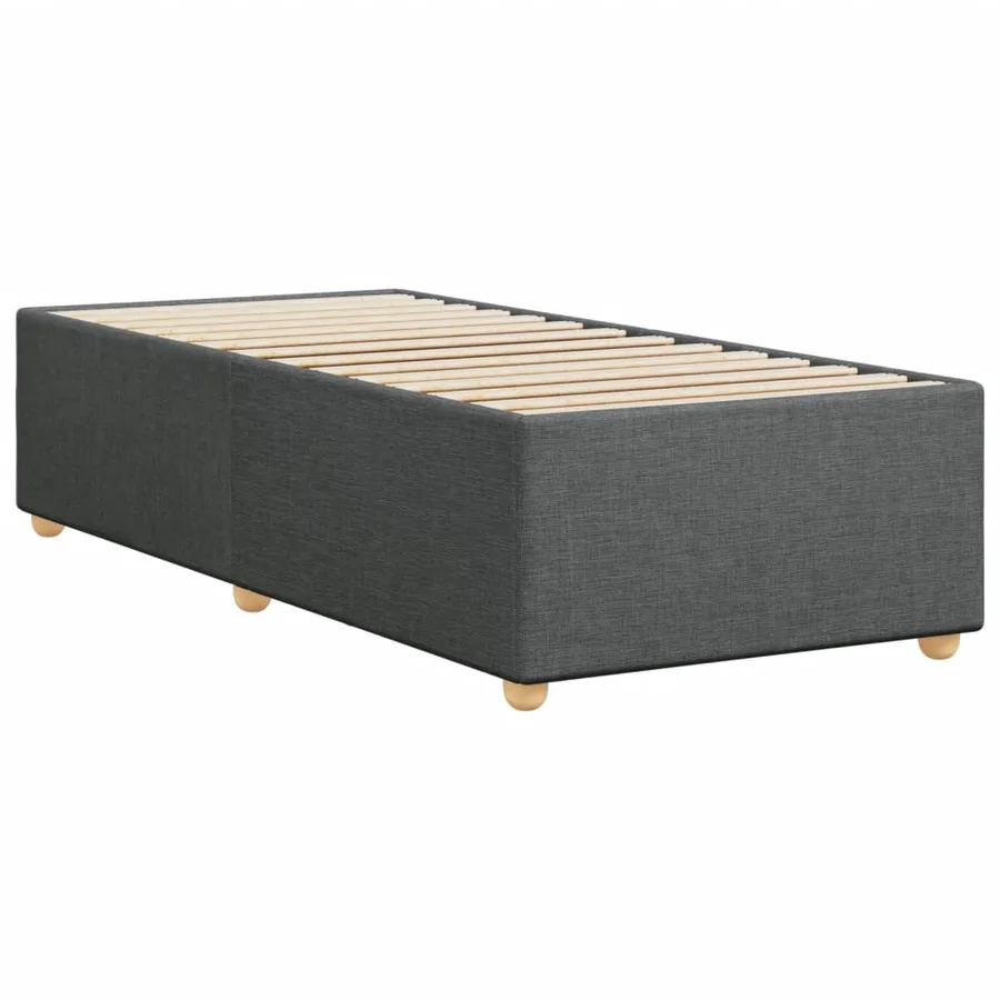 Cadre de lit sans matelas gris foncé 100x200 cm tissu - 6