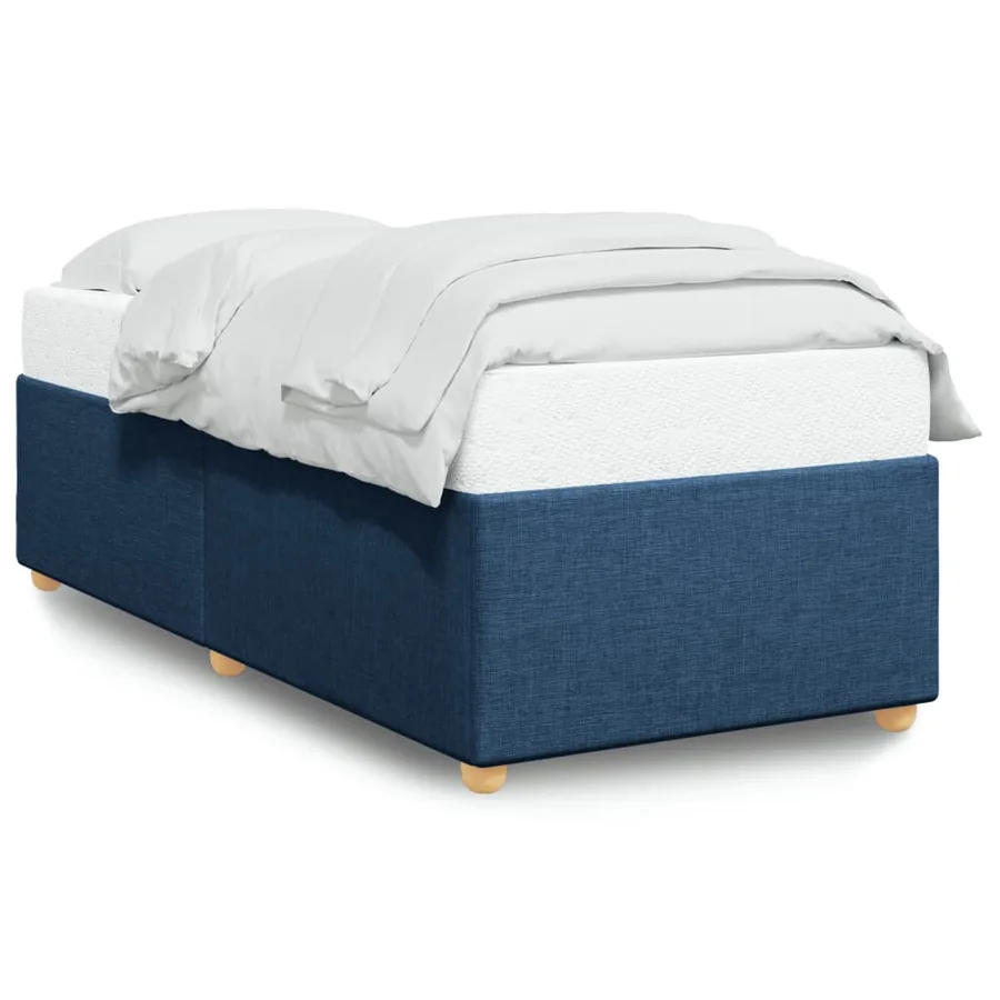 Cadre de lit sans matelas bleu 100x200 cm tissu - 2