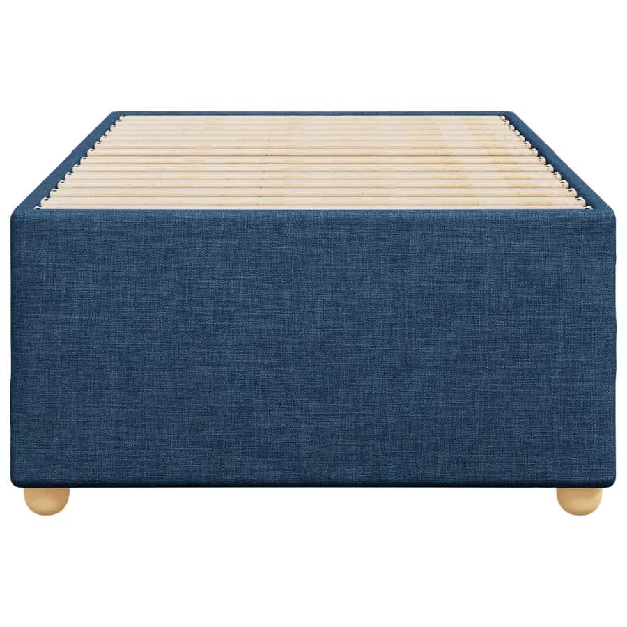 Cadre de lit sans matelas bleu 100x200 cm tissu - 4
