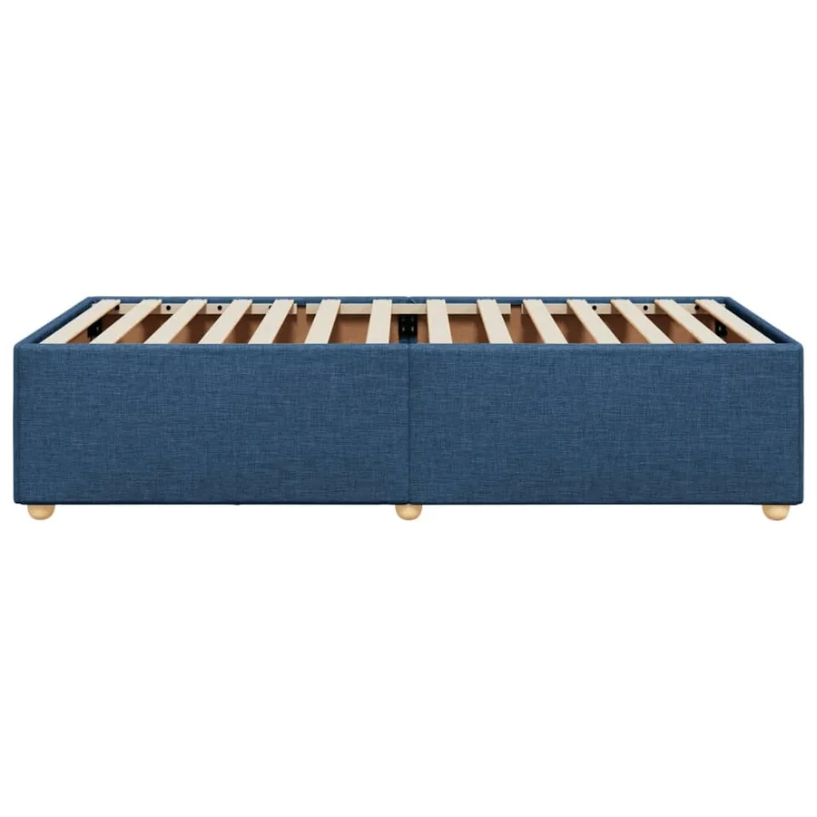 Cadre de lit sans matelas bleu 100x200 cm tissu - 5