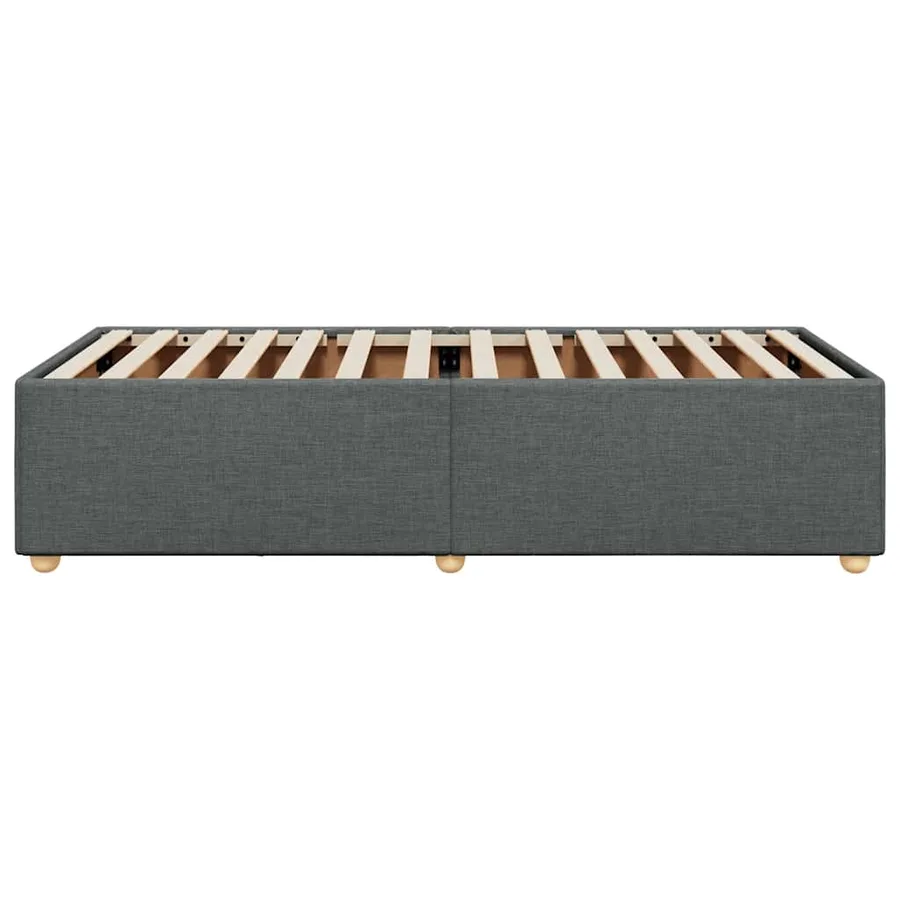 Cadre de lit sans matelas tissu gris foncé une place - 5
