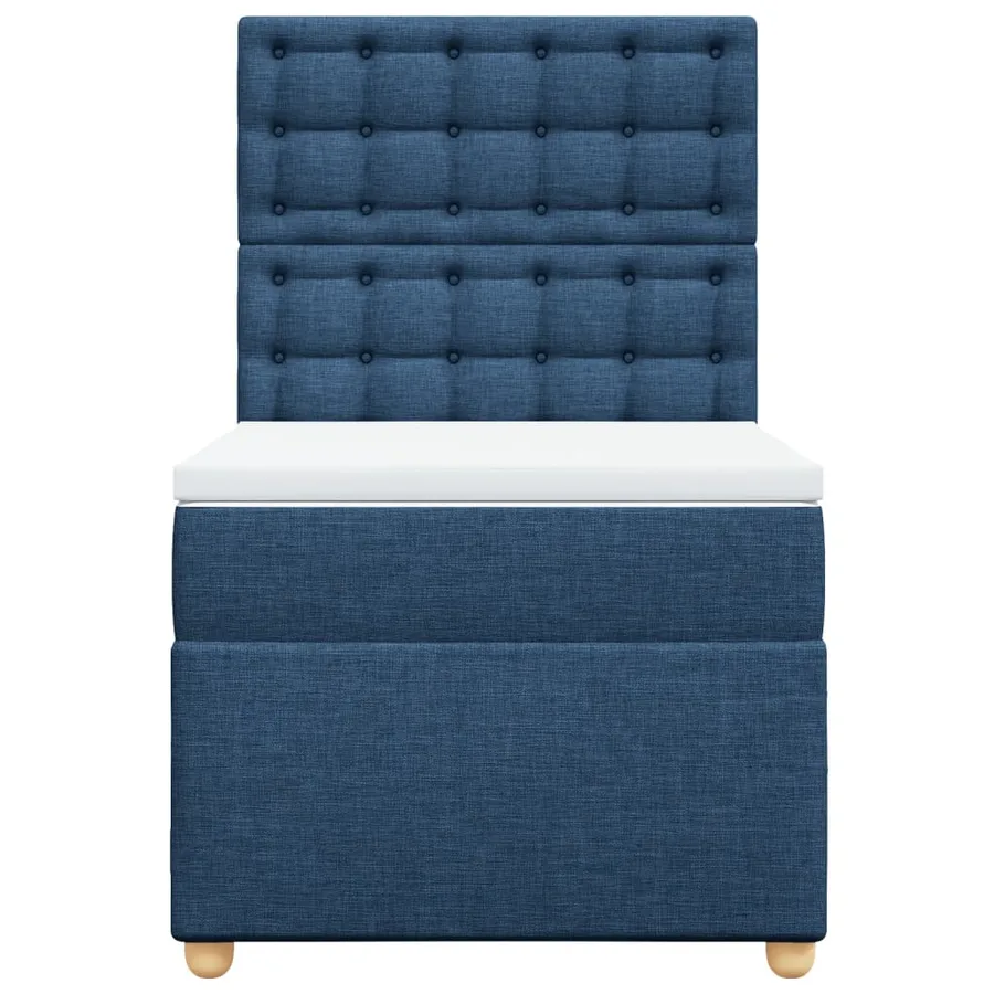 Sommier à lattes de lit avec matelas Bleu 100x200 cm Tissu - 6