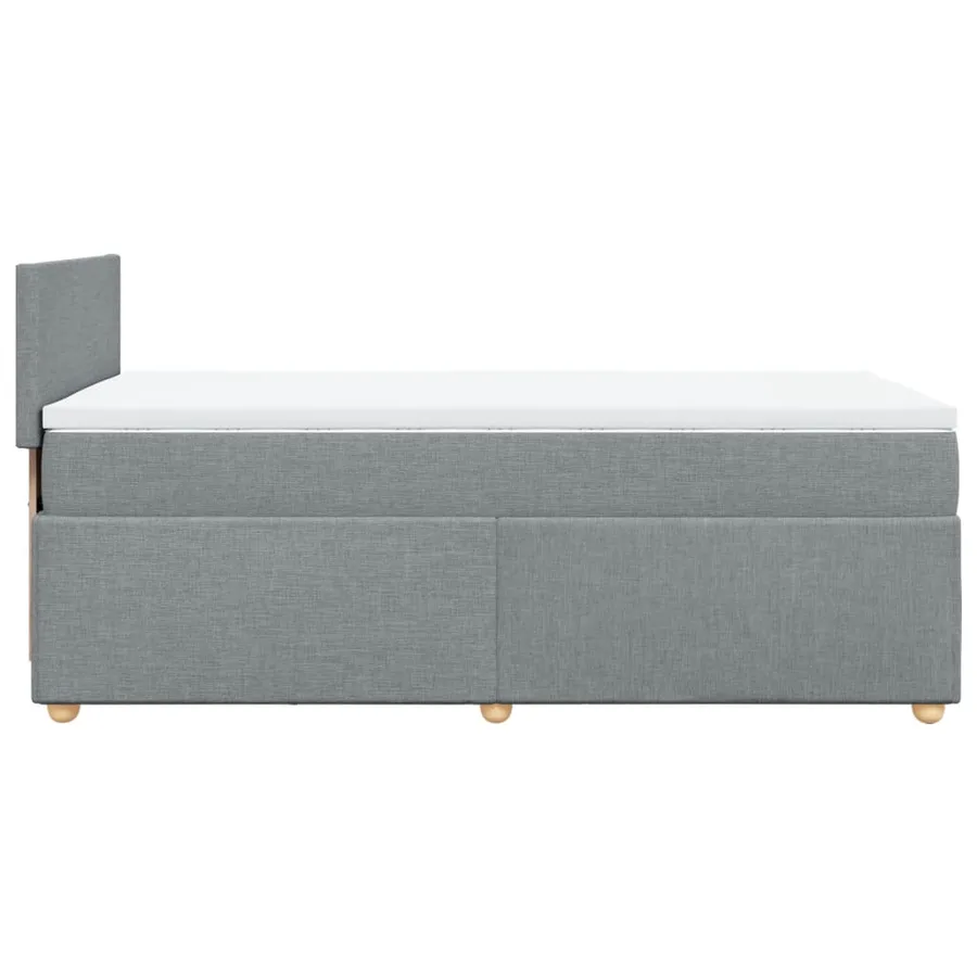 Sommier à lattes de lit avec matelas Gris clair 100x200cm Tissu - 5