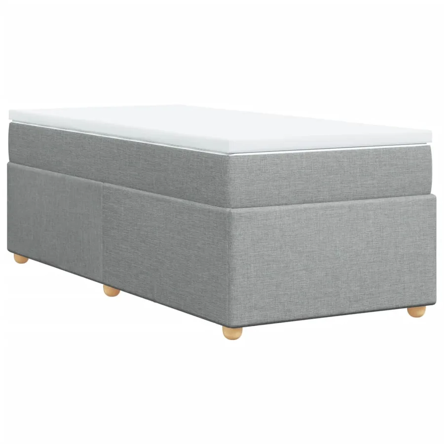 Sommier à lattes de lit avec matelas Gris clair 100x200cm Tissu - 2