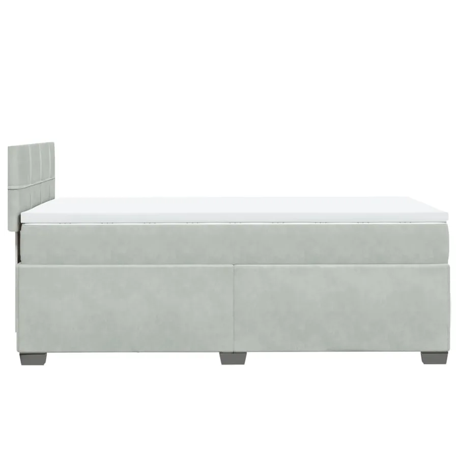 Sommier à lattes de lit et matelas Gris clair 90x200 cm Velours - 7