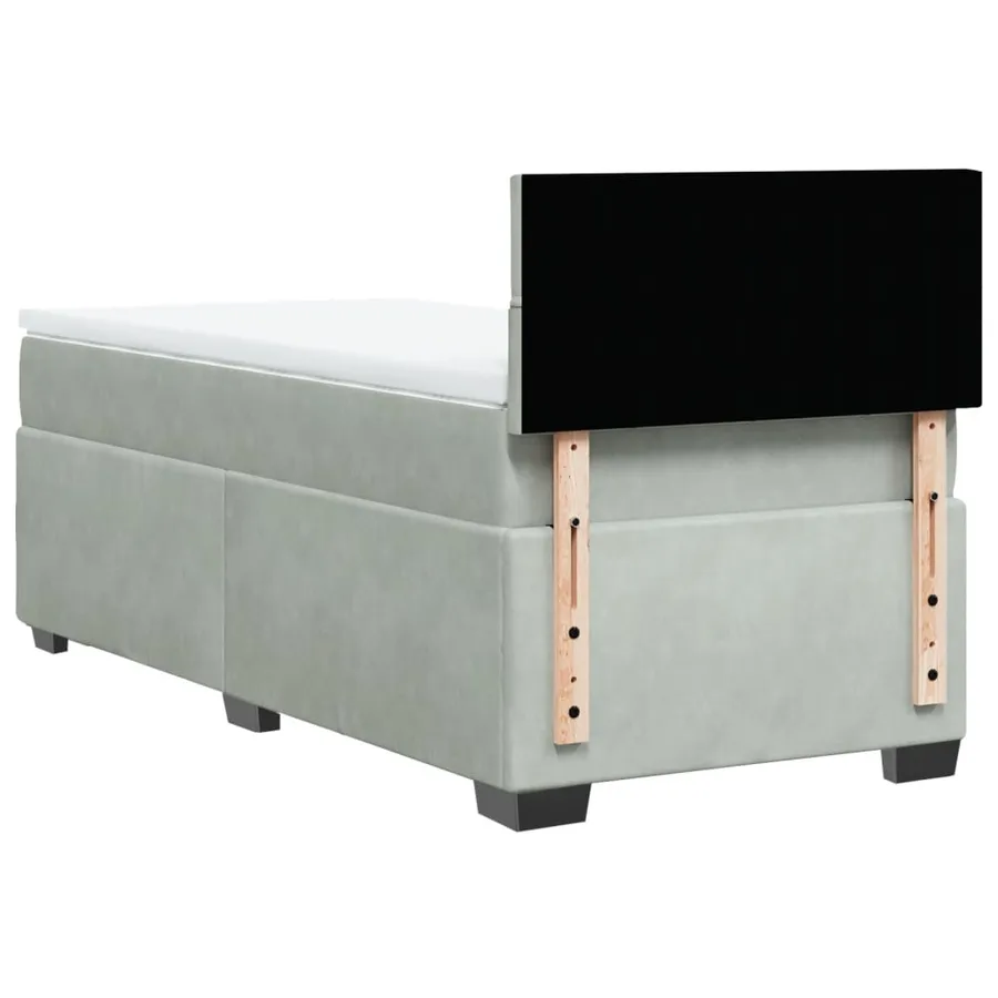 Sommier à lattes de lit et matelas Gris clair 90x200 cm Velours - 8