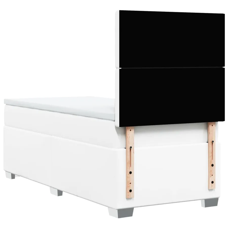 Sommier à lattes de lit avec matelas Blanc 100x200cm Similicuir - 12