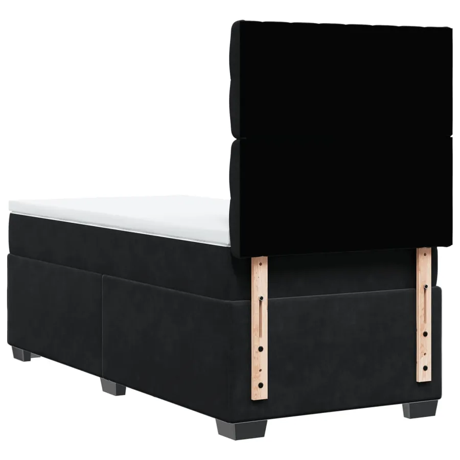 Sommier à lattes de lit avec matelas Noir 90x200 cm Velours - 12