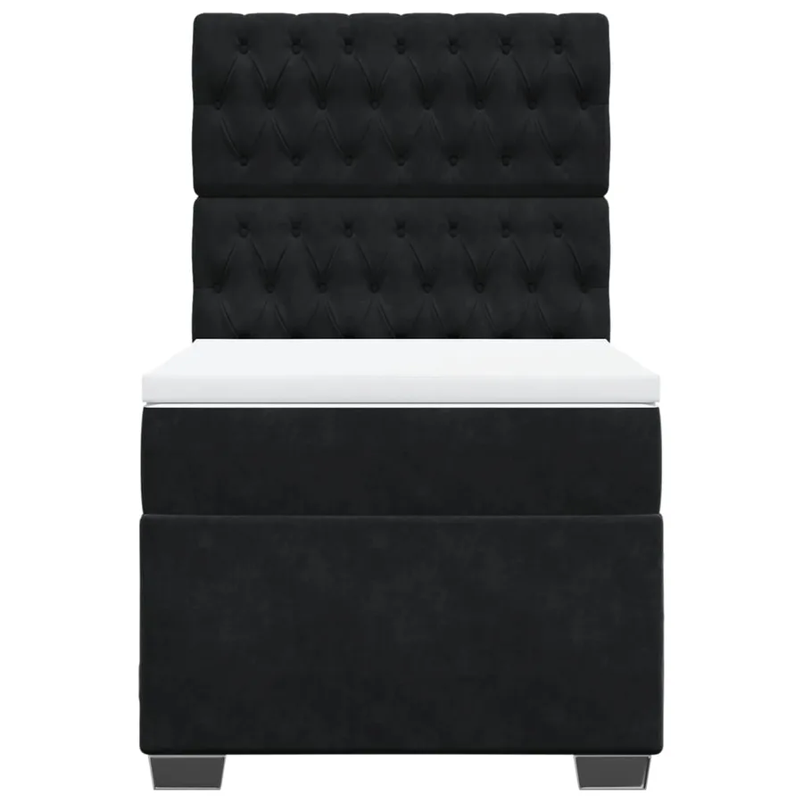 Sommier à lattes de lit avec matelas Noir 90x200 cm Velours - 6
