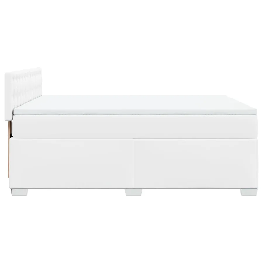 Sommier à lattes de lit avec matelas Blanc 140x200cm Similicuir - 11