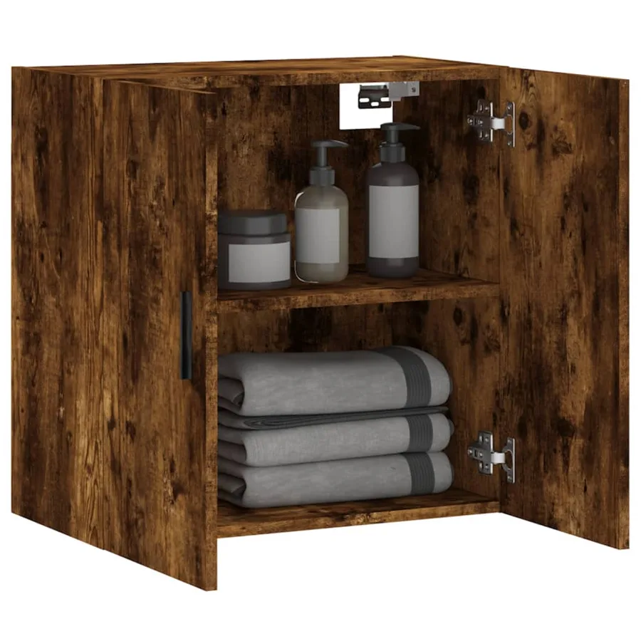 Armoire murale chêne fumé 60x31x60 cm bois d'ingénierie - 4