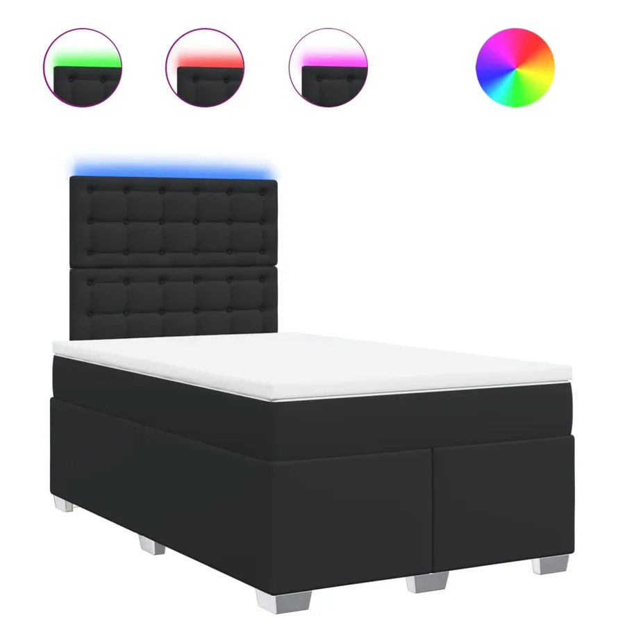 Sommier à lattes de lit matelas Noir 120x200 cm Similicuir - 2