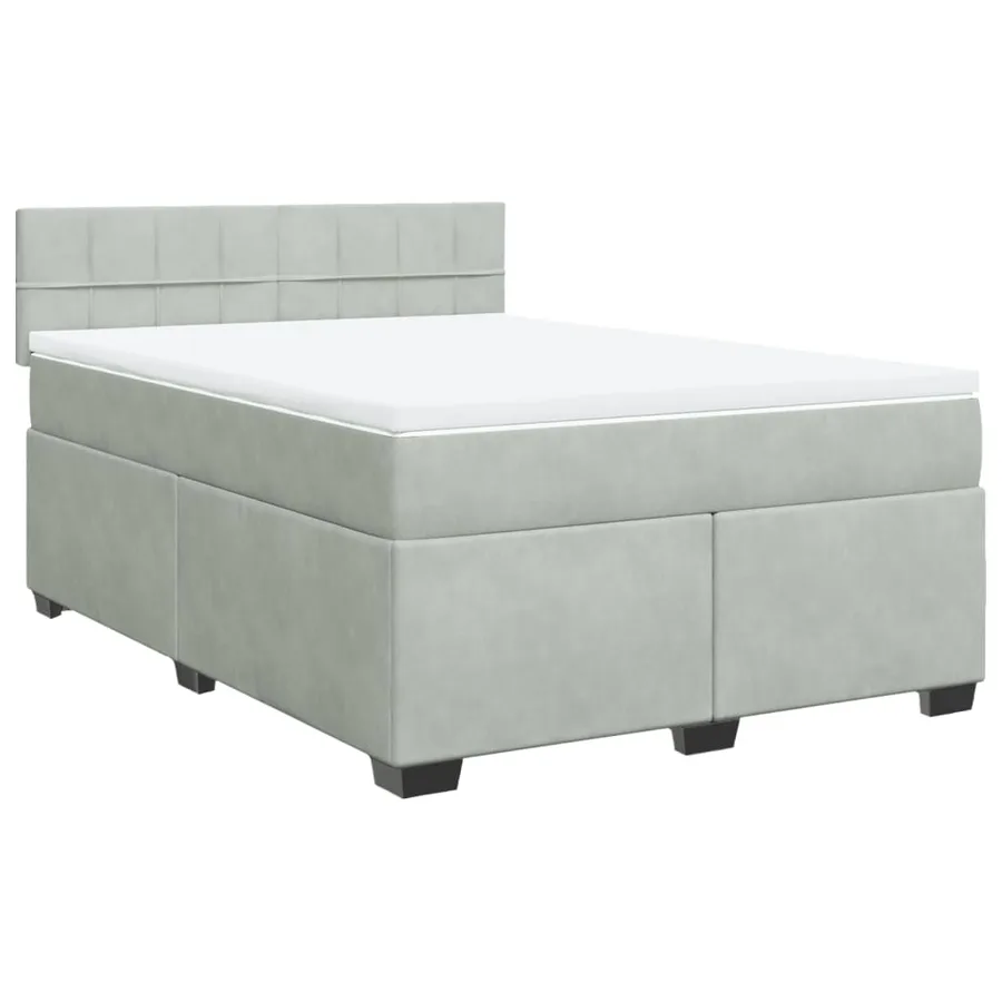 Sommier à lattes de lit et matelas Gris clair 140x200cm Velours - 3
