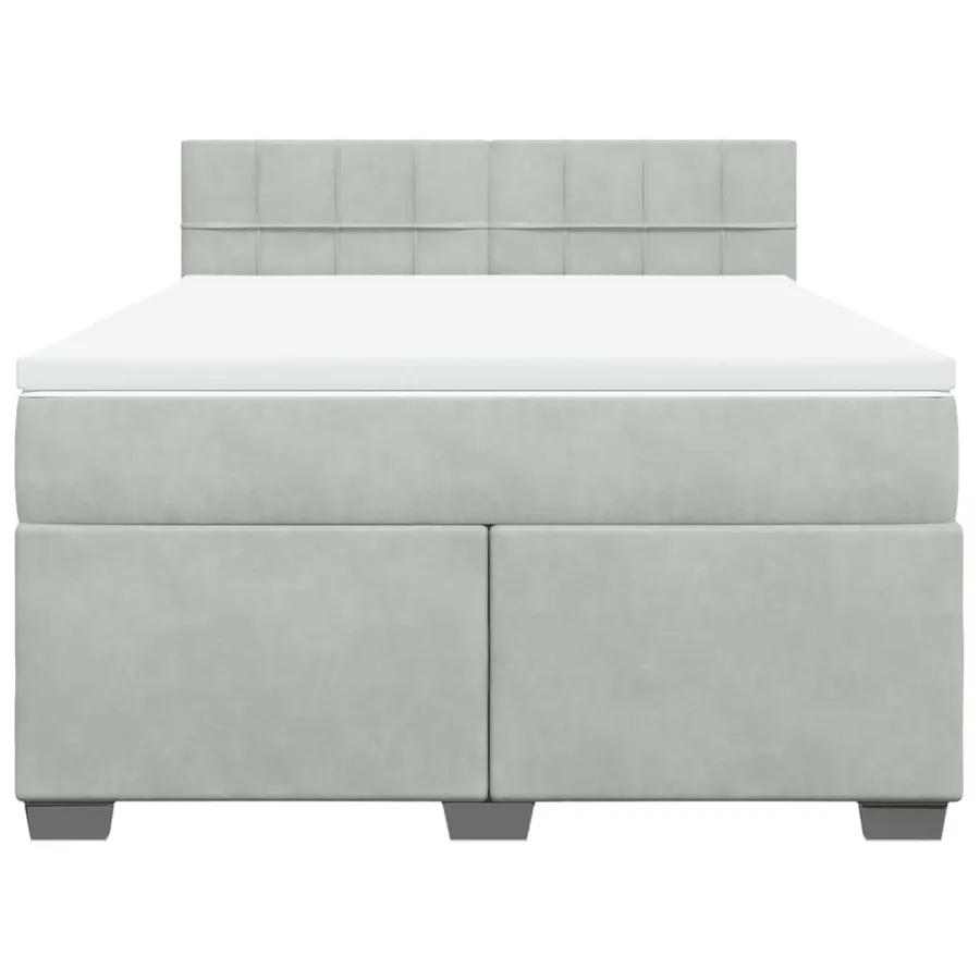 Sommier à lattes de lit et matelas Gris clair 140x200cm Velours - 6