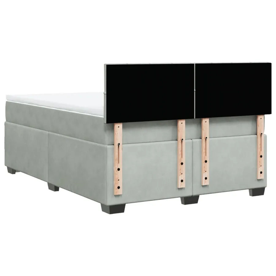Sommier à lattes de lit et matelas Gris clair 140x200cm Velours - 8