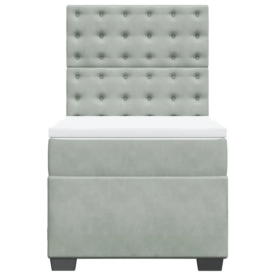 Sommier à lattes de lit et matelas Gris clair 90x200 cm Velours - 4