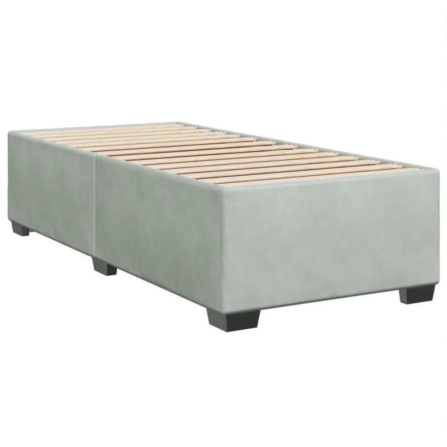 Sommier à lattes de lit et matelas Gris clair 90x200 cm Velours - 5