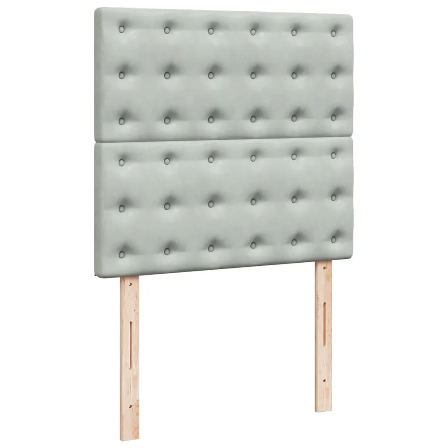 Sommier à lattes de lit et matelas Gris clair 90x200 cm Velours - 8