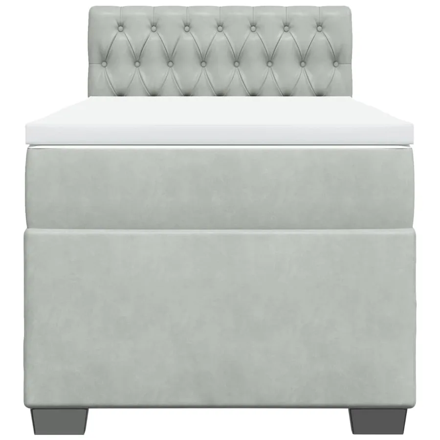 Sommier à lattes de lit et matelas Gris clair 90x200 cm Velours - 4