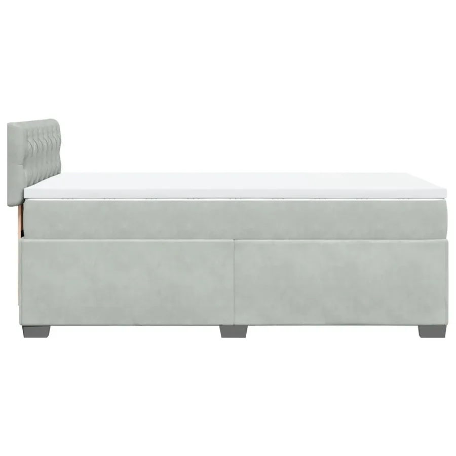Sommier à lattes de lit et matelas Gris clair 90x200 cm Velours - 9