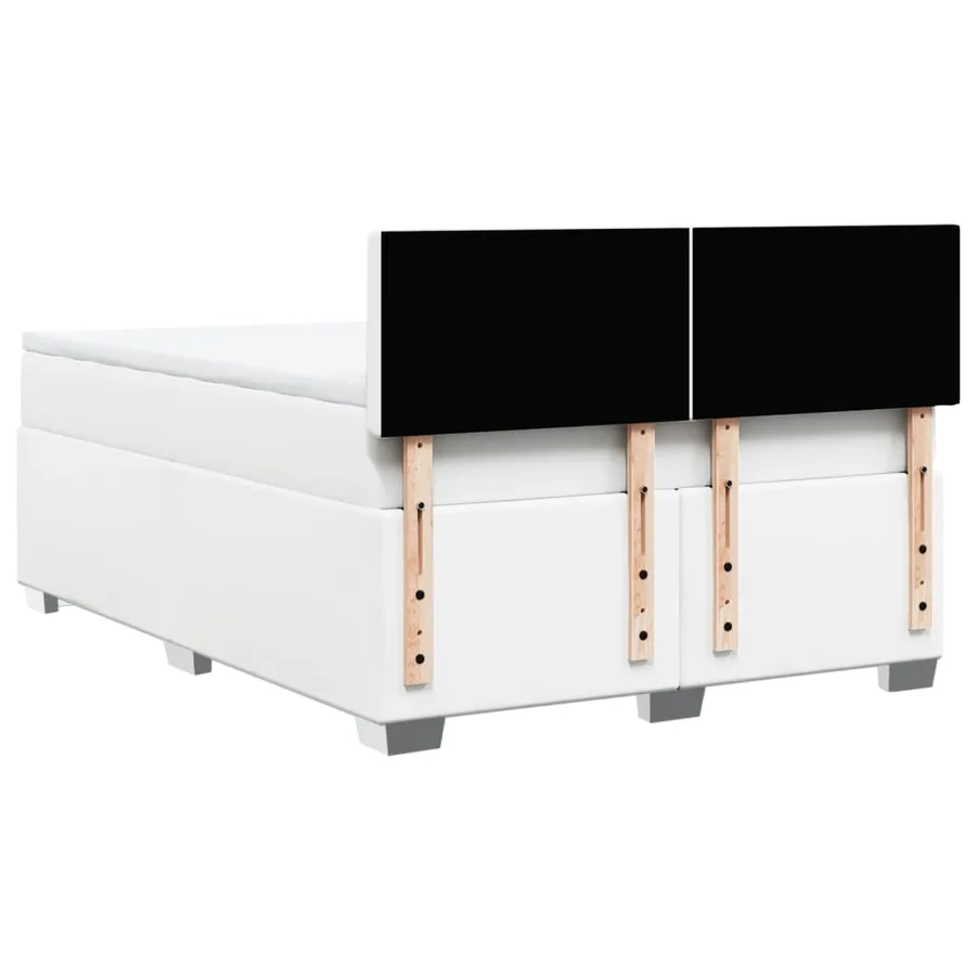 Sommier à lattes de lit avec matelas Blanc 140x200cm Similicuir - 10