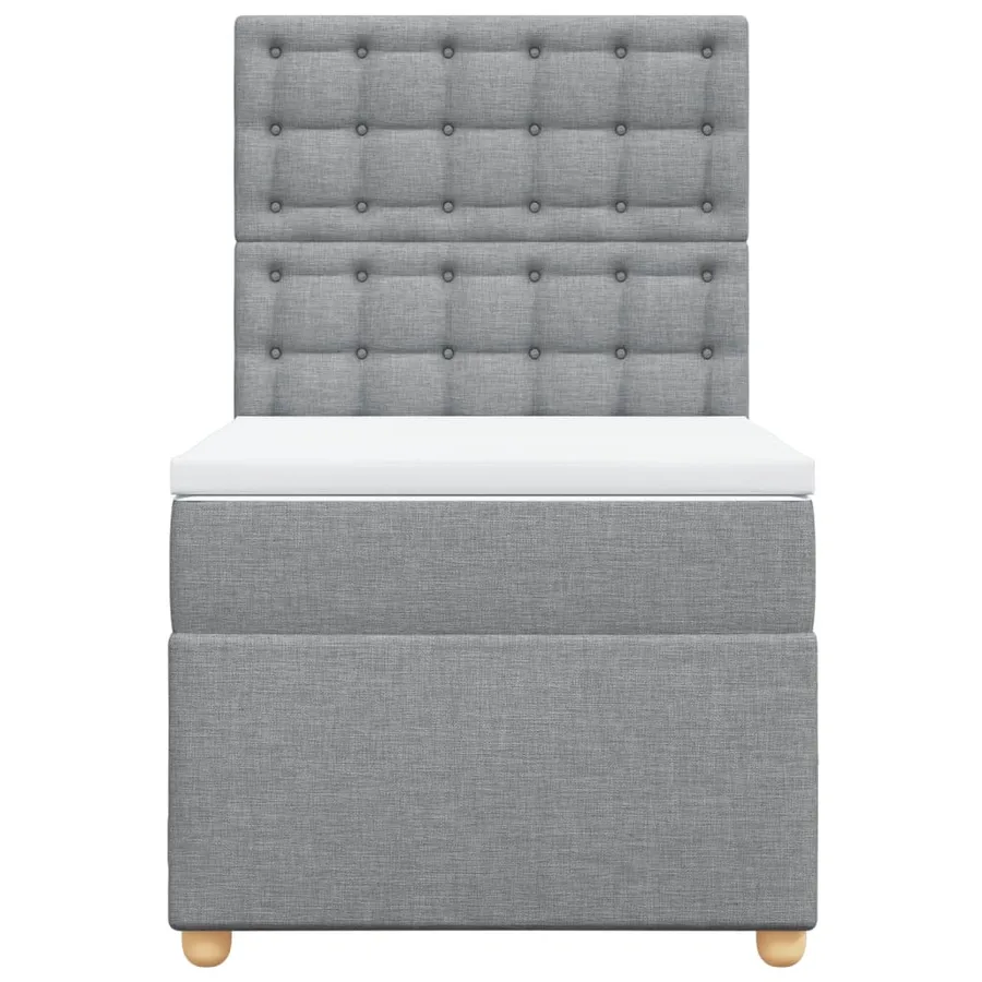 Sommier à lattes de lit et matelas Gris clair 90x190 cm Tissu - 4
