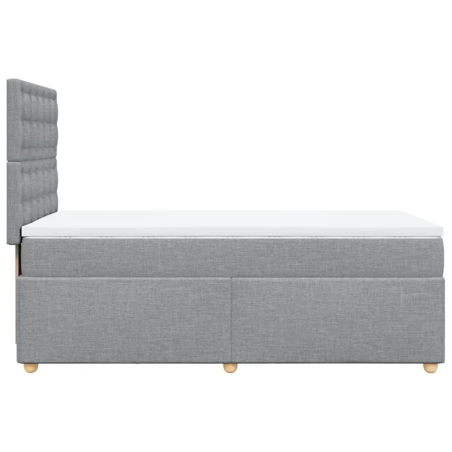 Sommier à lattes de lit et matelas Gris clair 90x190 cm Tissu - 5
